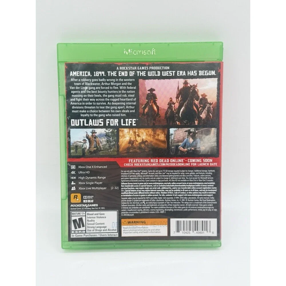 Red Dead Redemption II 2 Xbox One Game CIB No Manual